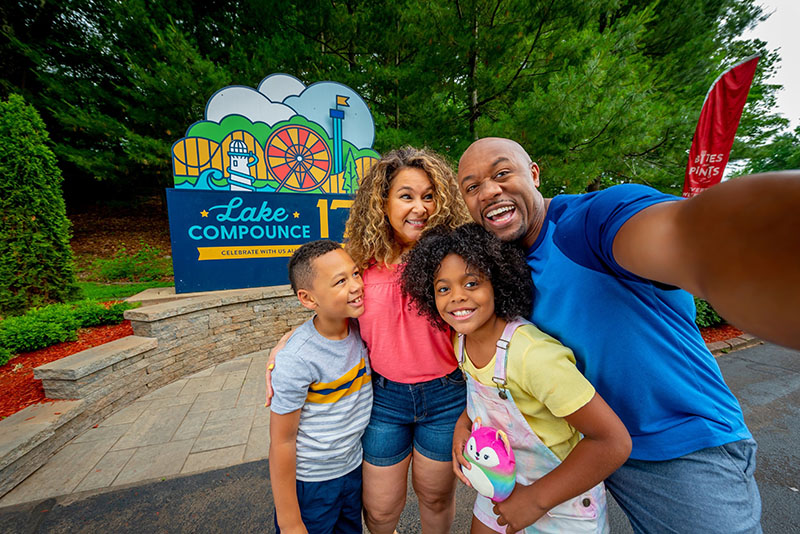 Family at cabin